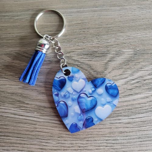 Egyedi grafikával kérhető szív alakú kulcstartó