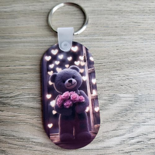 Egyedi grafikával kérhető kerekített kulcstartó