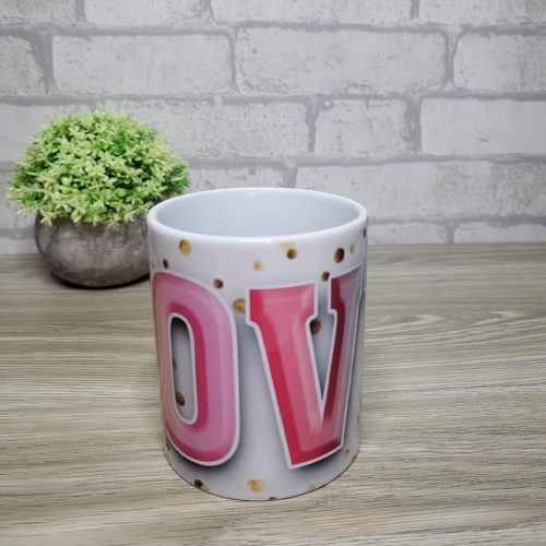 Színes LOVE feliratos bögre