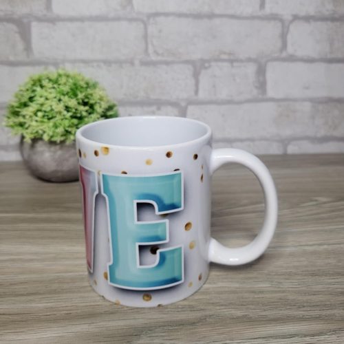 Színes LOVE feliratos bögre