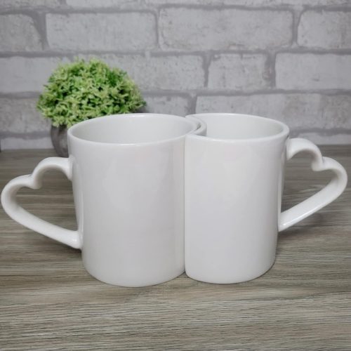 Személyre szabható szíves fülű páros bögre