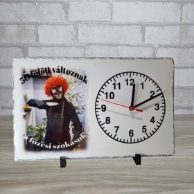 Egyedi fotós kőlap óra – saját képpel és felirattal